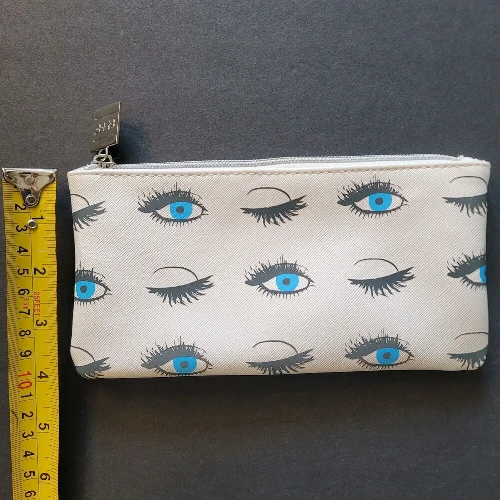 Rodan + Fields Eye Print Cosmetic Bag Zipper Pouch – Faint Pink Stain Shown